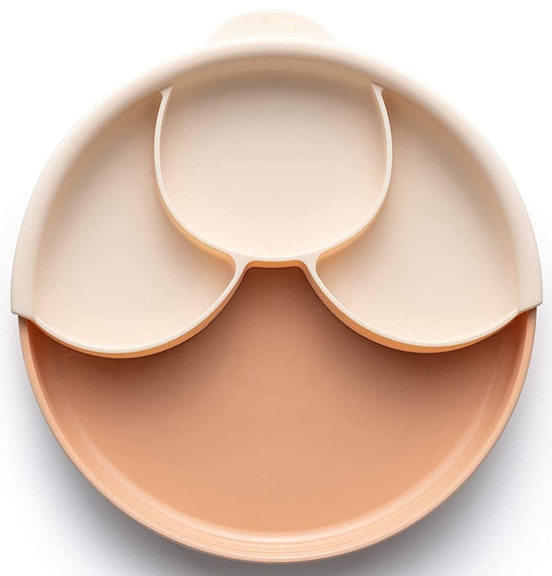 Miniware Healthy Meal Suction Plate in soft pastel colors, designed for toddlers